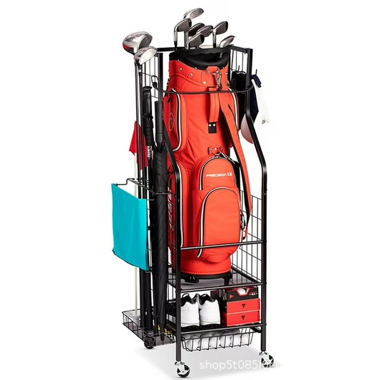 Enroslu Golf Bags Storage Garage Organizer, Golf Bag Storage Rack with Wheels for Garage, Golf Bag Stand for Golf Bags, Clubs, Balls, Golf Equipment Accessories