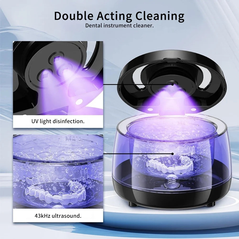 Enroslu Upgraded Ultrasonic UV Cleaner for Dentures, Aligner, Braces, Toothbrush Heads, Jewelry
