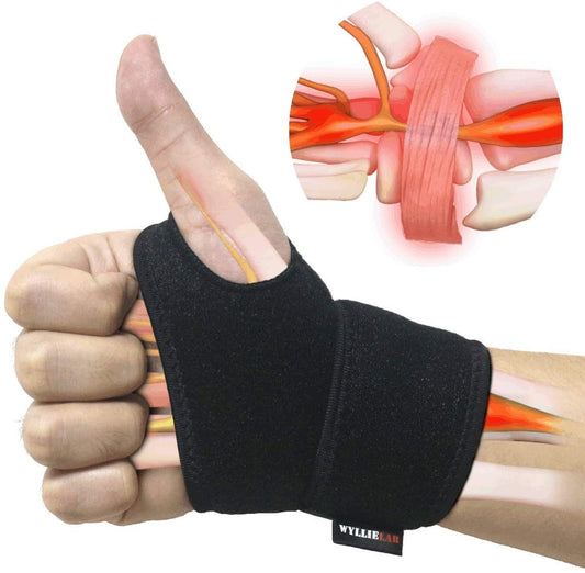 2Pack Carpal Tunnel Wrist Brace , Wrist Support Brace Adjustable Wrist Strap Reversible Wrist Brace for Sports Protecting/Tendonitis Pain Relief/Carpal Tunnel/Arthritis-Right&Left