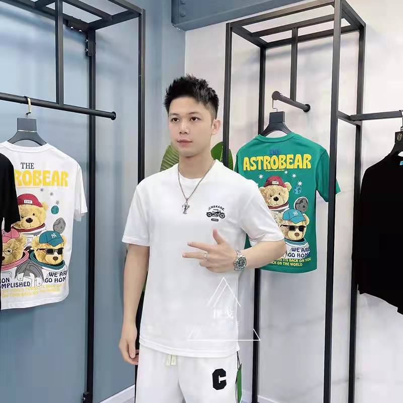 3D New Fashion Summer cartoon round neck motorcycle pattern cotton T-Shirt