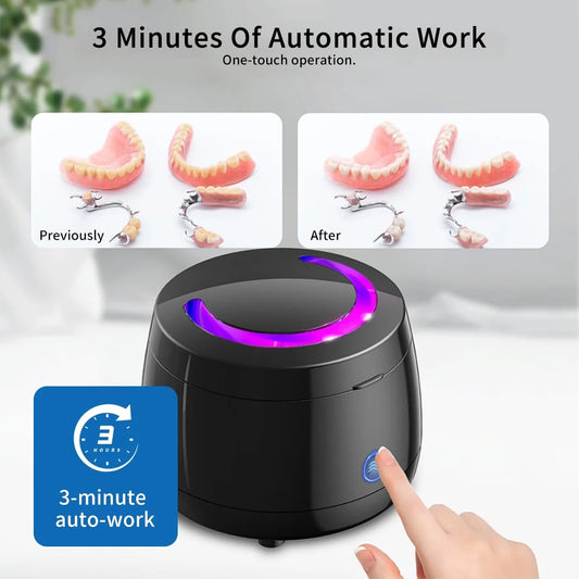 Enroslu Upgraded Ultrasonic UV Cleaner for Dentures, Aligner, Braces, Toothbrush Heads, Jewelry