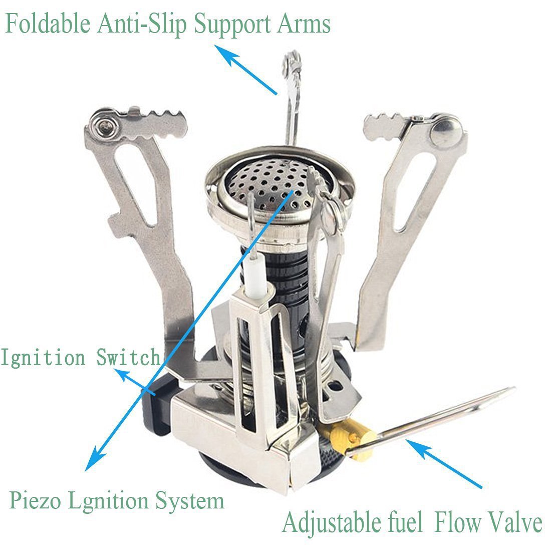16 Pces Camping Cookware Stove Mess Kit, Cooking Pot Pan Bowl, Mini Stove, Stainless Steel Cup, Knife Fork Spoon Set for Backpacking, Camping Hiking and Picnic