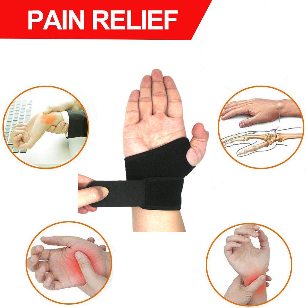 2Pack Carpal Tunnel Wrist Brace , Wrist Support Brace Adjustable Wrist Strap Reversible Wrist Brace for Sports Protecting/Tendonitis Pain Relief/Carpal Tunnel/Arthritis-Right&Left
