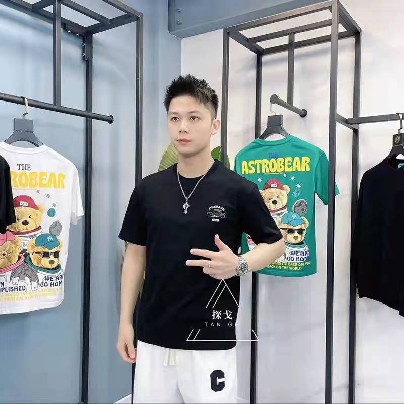 3D New Fashion Summer cartoon round neck motorcycle pattern cotton T-Shirt